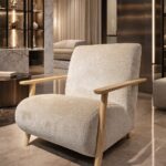 Фотелја MEGHAN Крем микрофибер Експонат