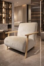 Фотелја MEGHAN Крем микрофибер Експонат