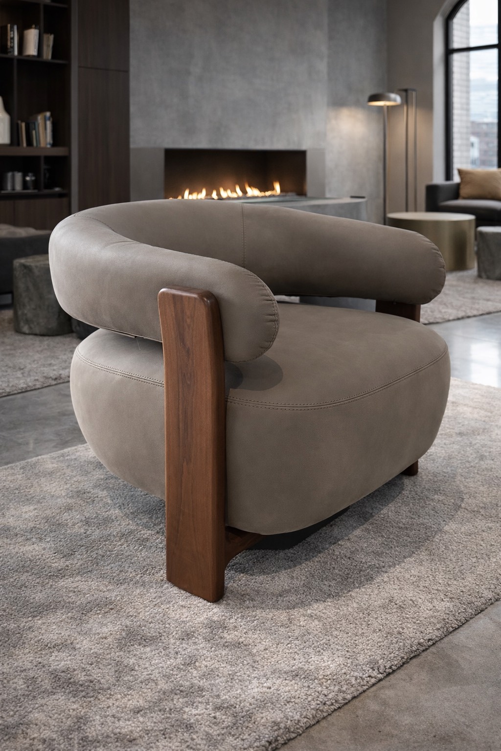 2A678CE6-8212-413D-8C65-3217C9EF9C4E Фотелја GRANITE во кожа DA VINCI Експонат - Image 1