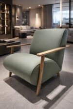 Фотелја MEGHAN во зелена кожа DA VINCI Експонат